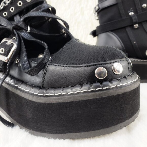 Emily Cut Out Platform Sandal Boots Goth Punk Ankle Boots - Picture 15 of 15